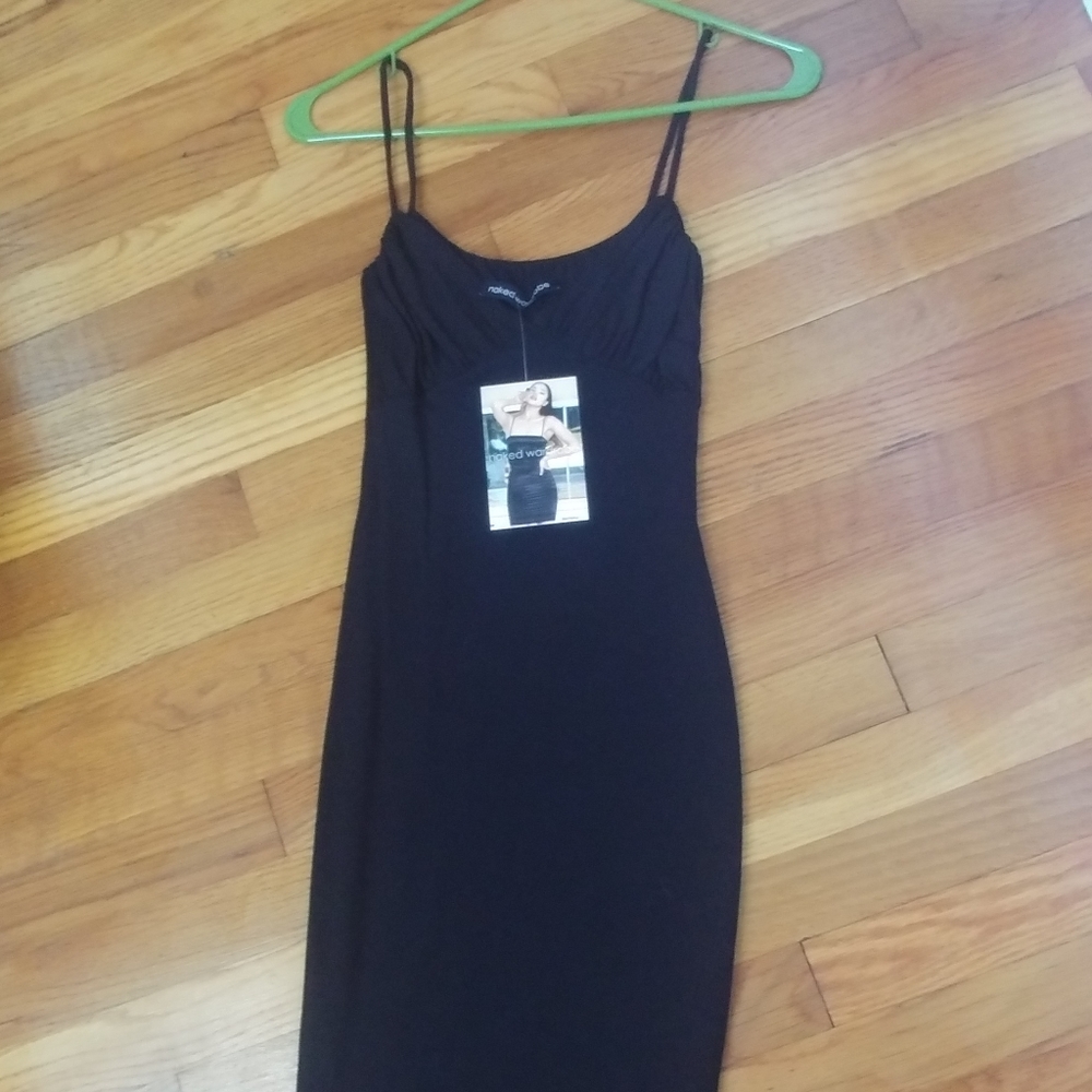 NWT Naked Wardrobe ruched midi dress